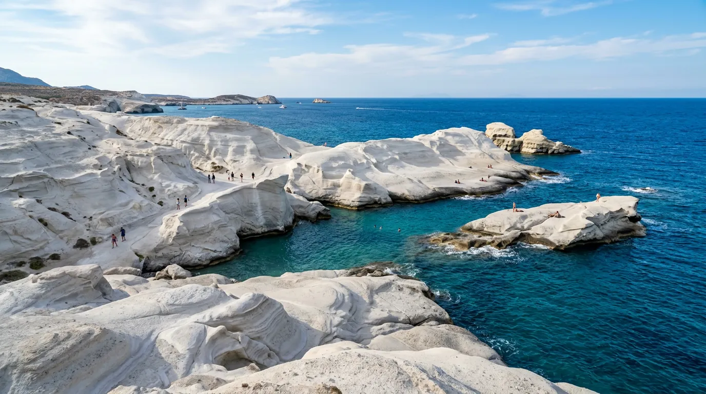 Sarakiniko, Milos — white rock and turquoise water
