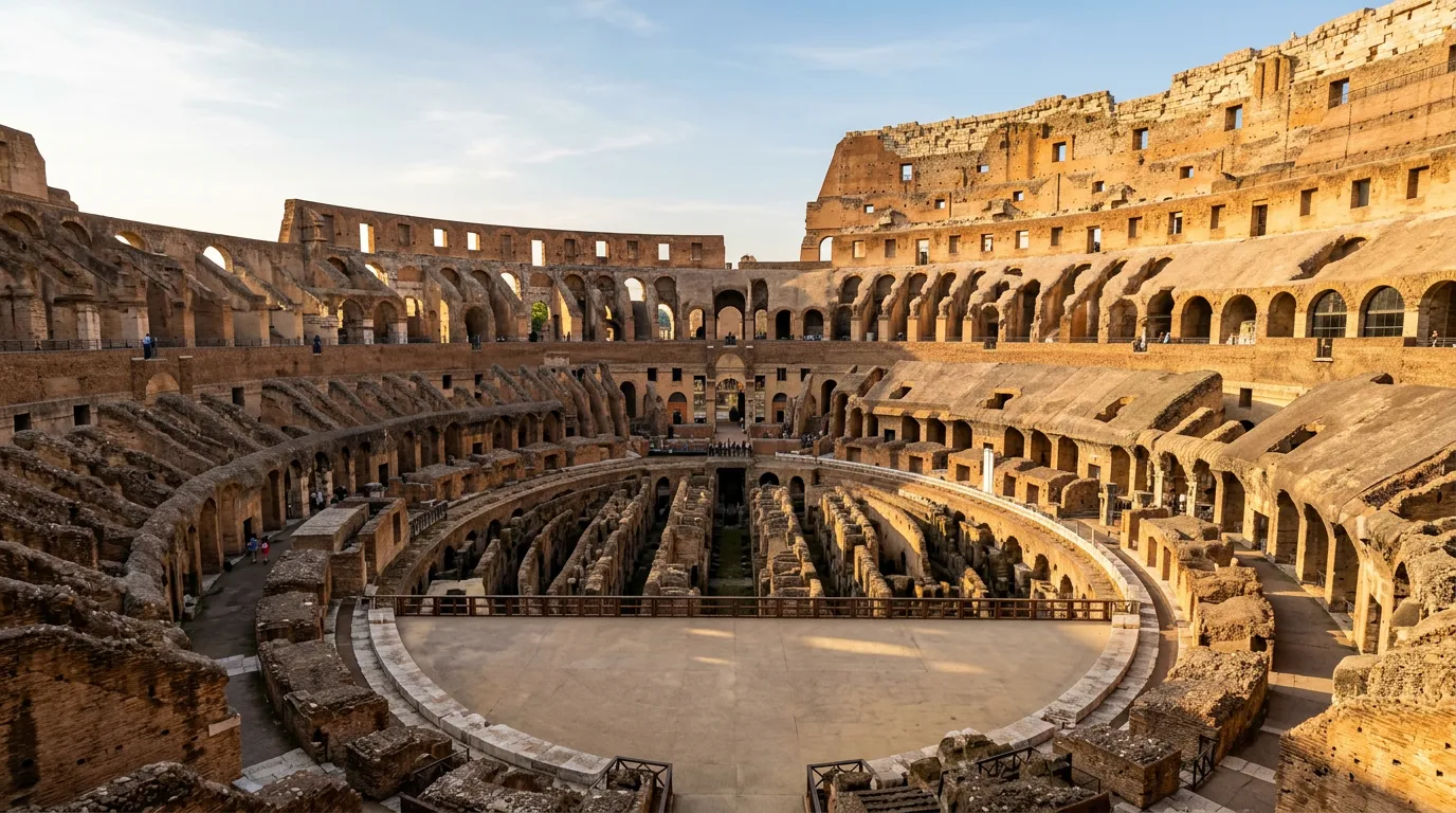 Rome Colosseum — golden morning light on ancient stone