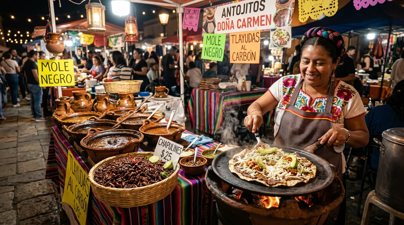 Oaxaca market — spice stalls and mole vendors